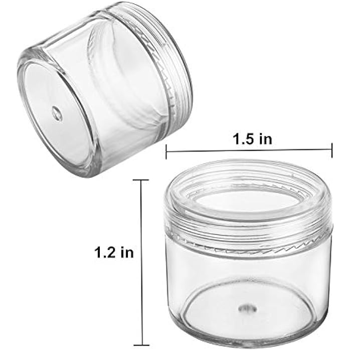 Bekith 60 Pieces 0.7oz / 20 ml Round Plastic Pot Jars, Empty BPA Free Plastic Cosmetic Containers with Lids for Creams, Eye Shadow, Makeup, Powder, Jewelry, Samples, Clear, 0.7 Ounce (Pack of 60) - Image 3